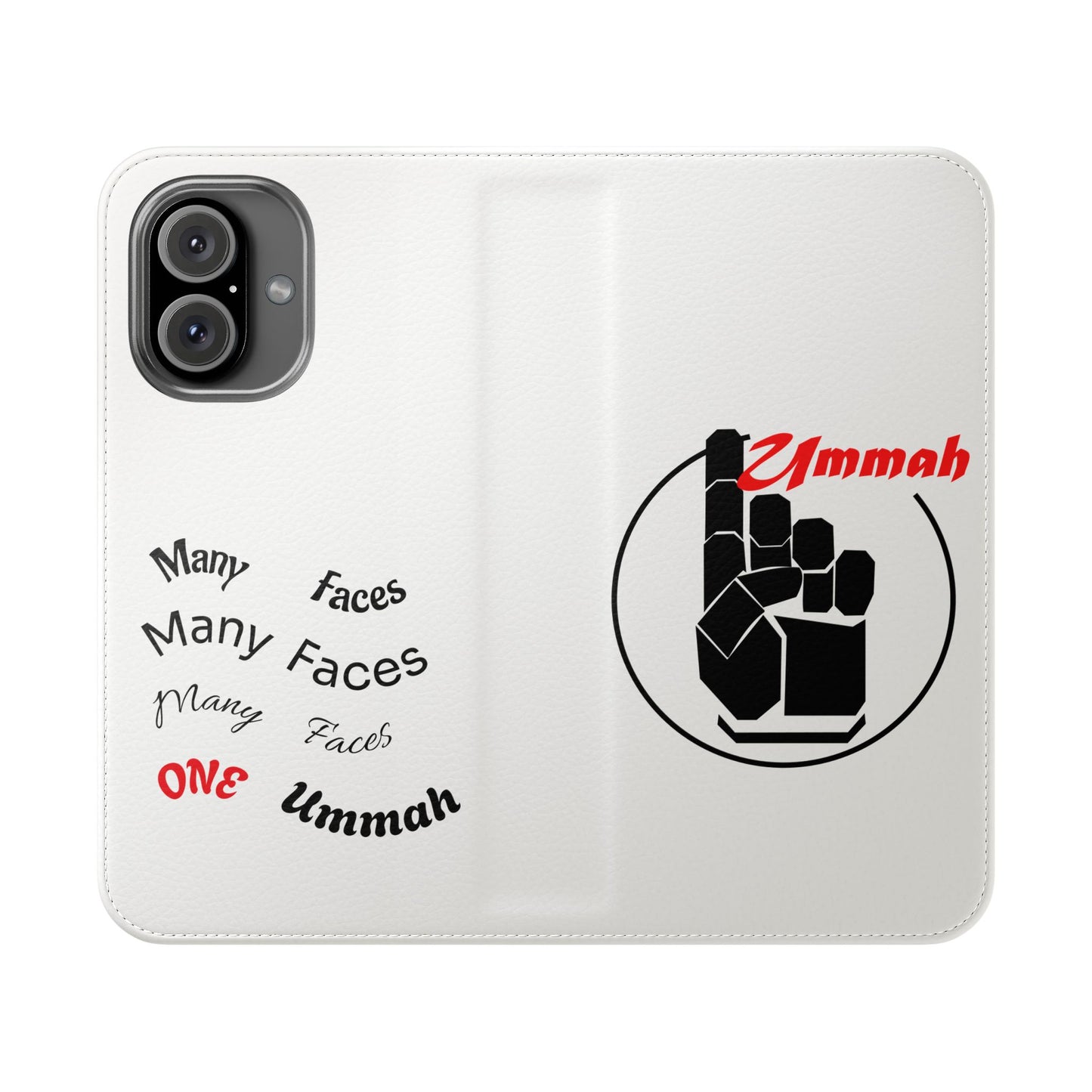 Many Faces, One Ummah Flip Case — where purpose meets protection.