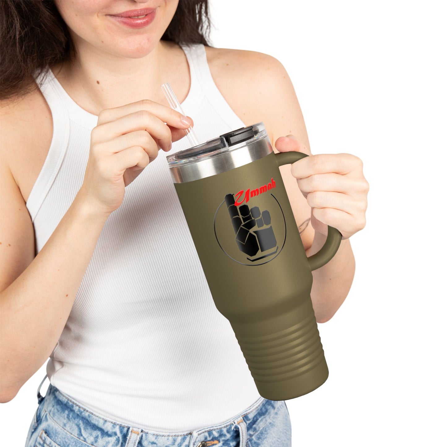 One ummah Insulated Travel Mug - Perfect for Coffee Lovers on the Go, 40oz Stylish Drinkware for Home, Office, Camping, and Gifts