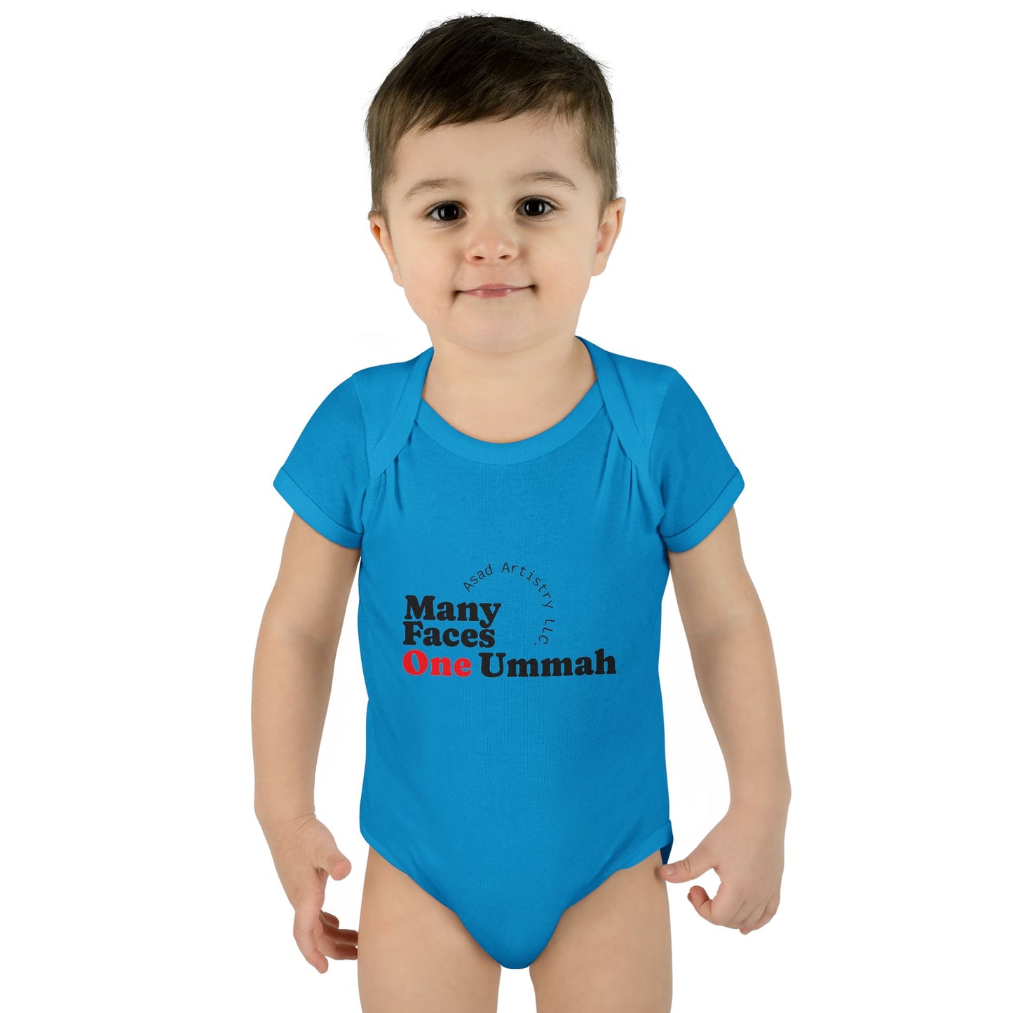Many Faces One Ummah Infant Bodysuit – Softness, Simplicity, and Unity from Day One