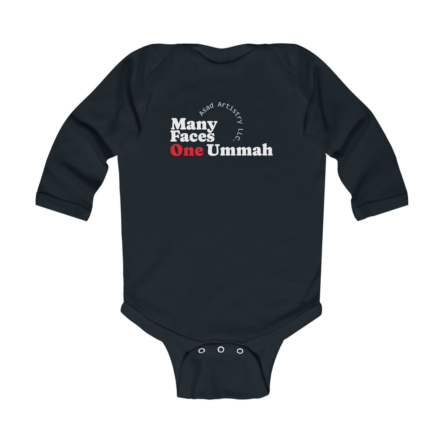 Infant Long Sleeve Bodysuit - Many Faces One Ummah