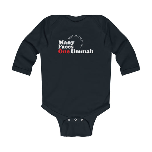 Infant Long Sleeve Bodysuit - Many Faces One Ummah