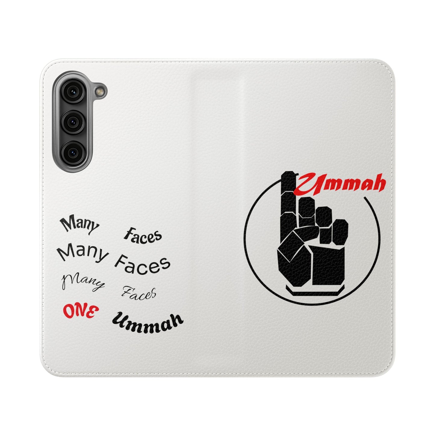 Many Faces, One Ummah Flip Case — where purpose meets protection.