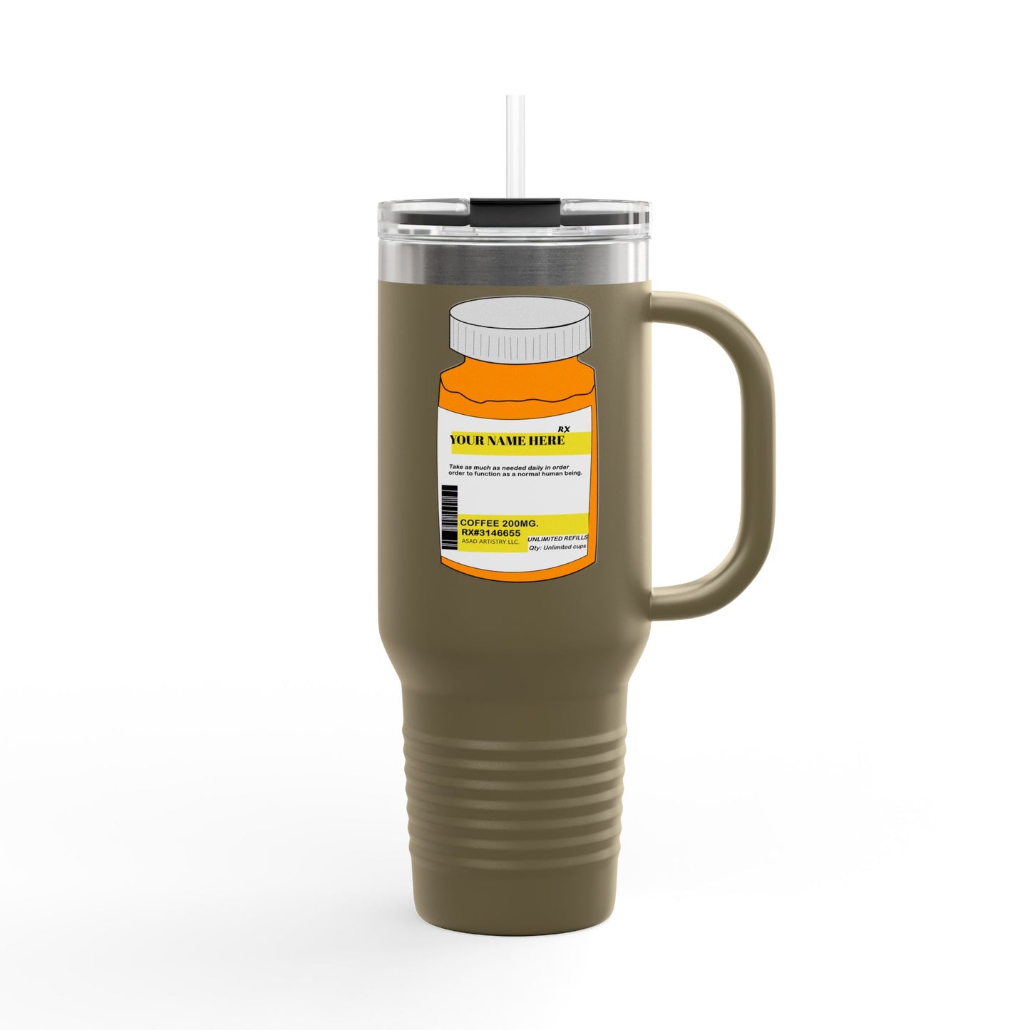 Personalized Insulated Travel Mug, 40oz - Custom Design