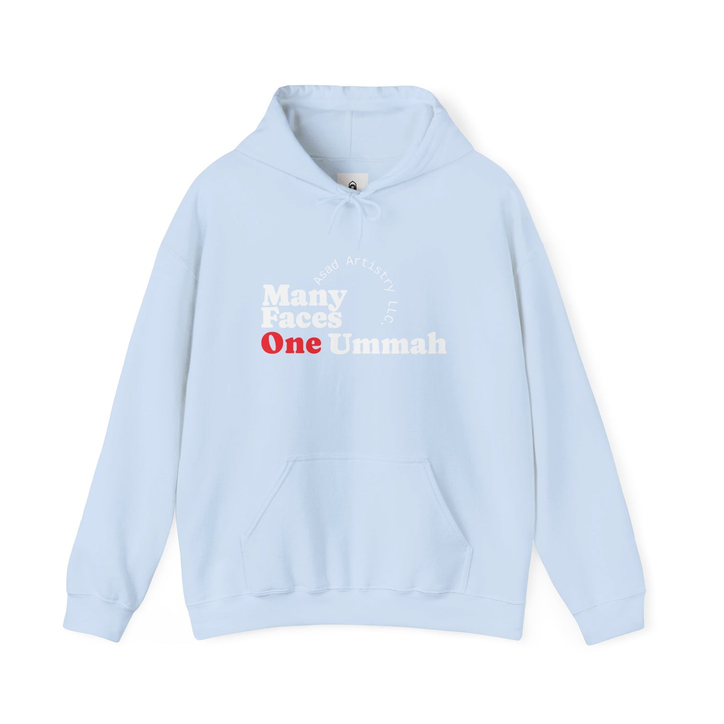 Unisex Heavy Blend Hoodie – "Many Faces, One Ummah"