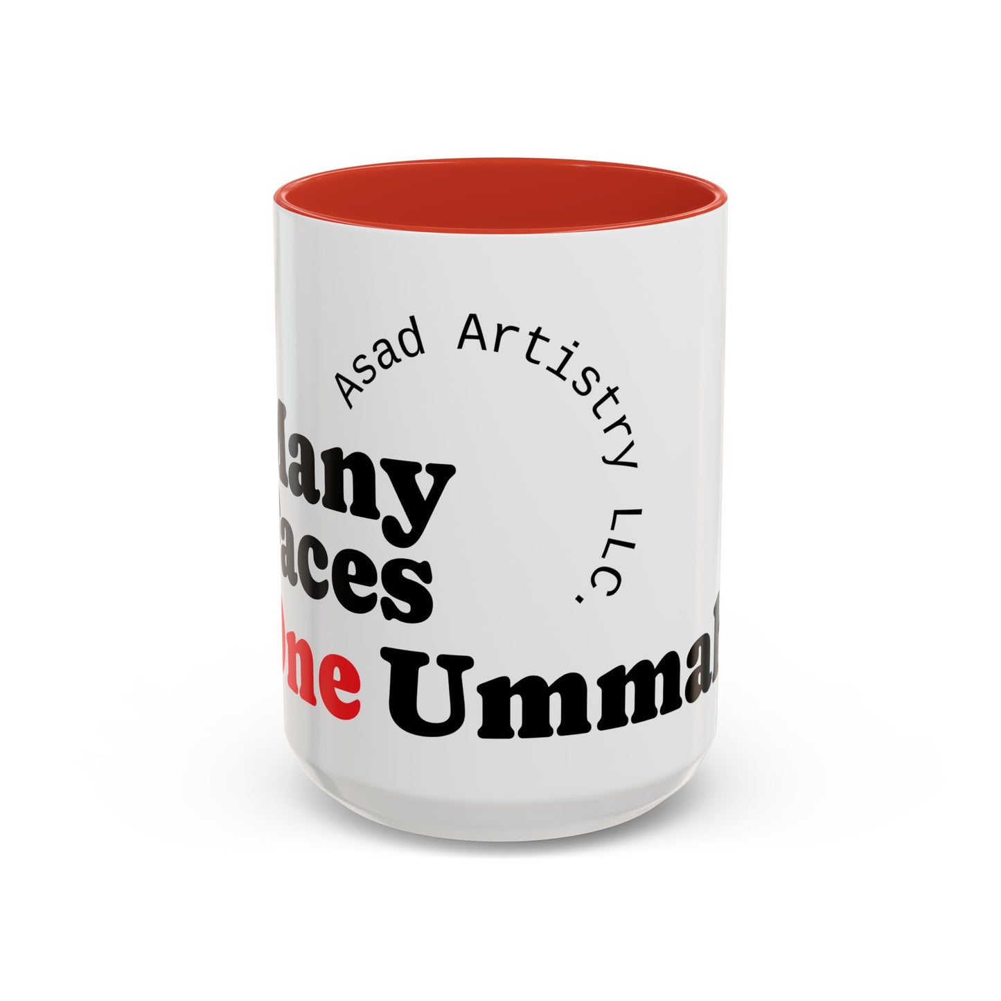 Many Faces, One Ummah Accent Coffee Mug