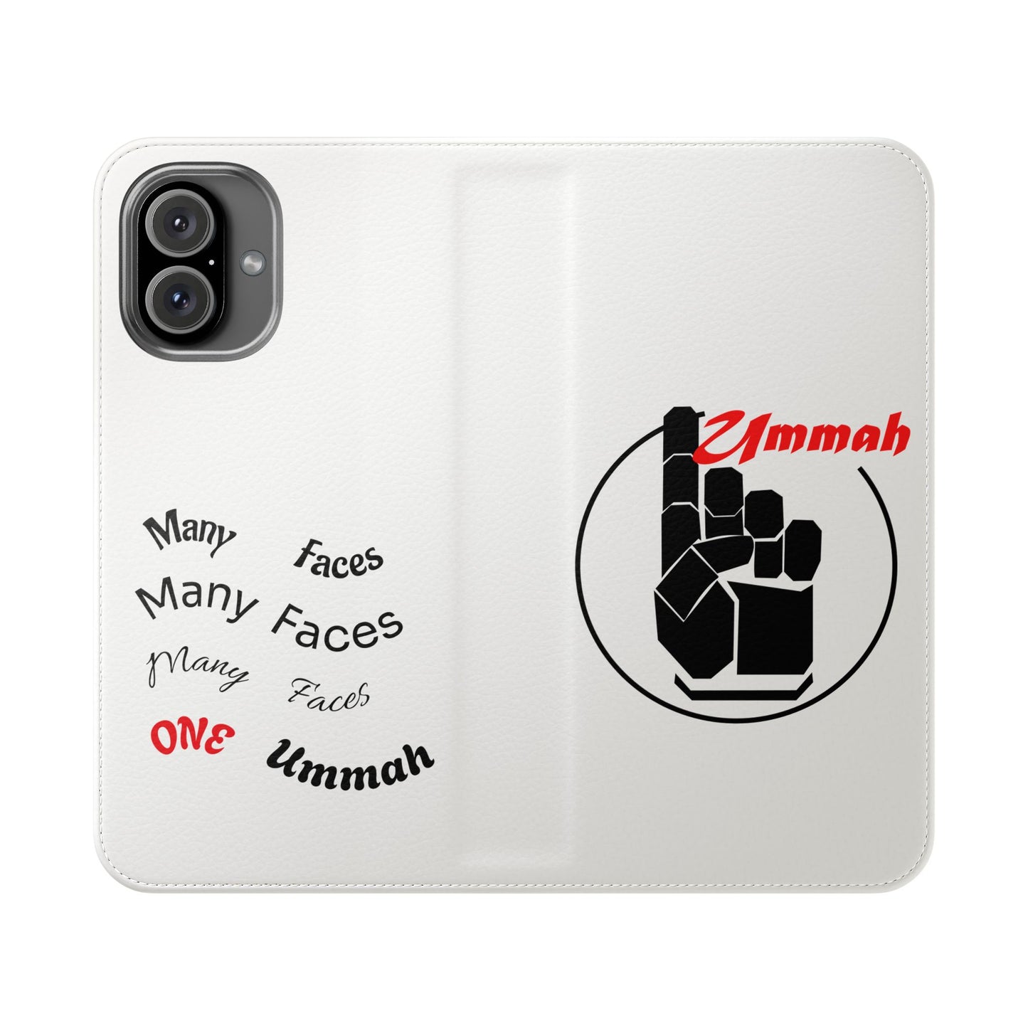 Many Faces, One Ummah Flip Case — where purpose meets protection.