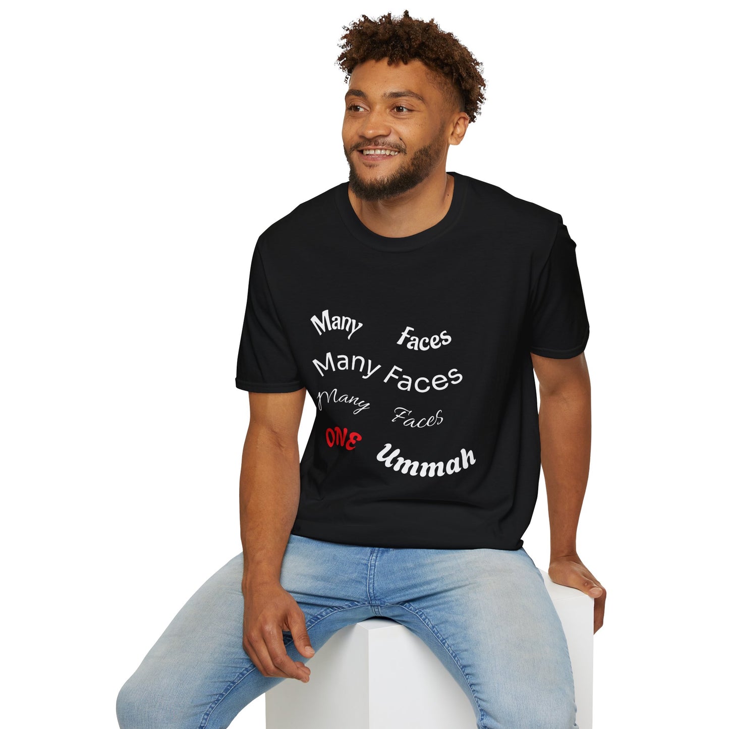 Unity Message Unisex T-Shirt - Many Faces One Ummah, Diversity Tee, Muslim Gift, Inclusive Apparel, Cultural Pride Top