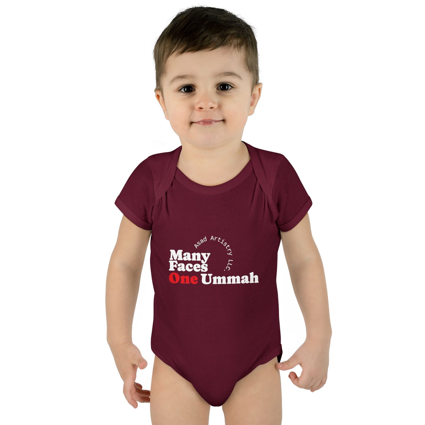 Many Faces One Ummah Infant Bodysuit – Softness, Simplicity, and Unity from Day One