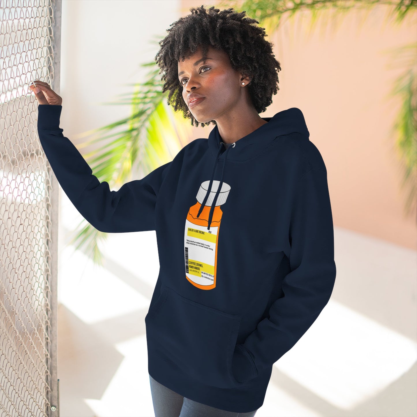 Customizable Prescription Bottle Hoodie - Cozy Medication Inspired Fleece Sweatshirt
