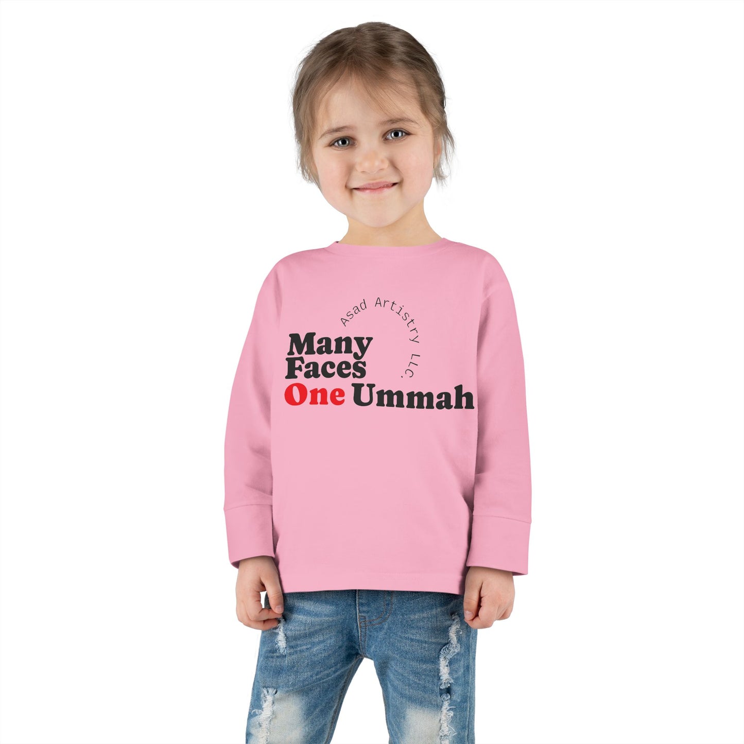 Many Faces One Ummah Toddler Long Sleeve Tee – For Little Hearts, Big Unity
