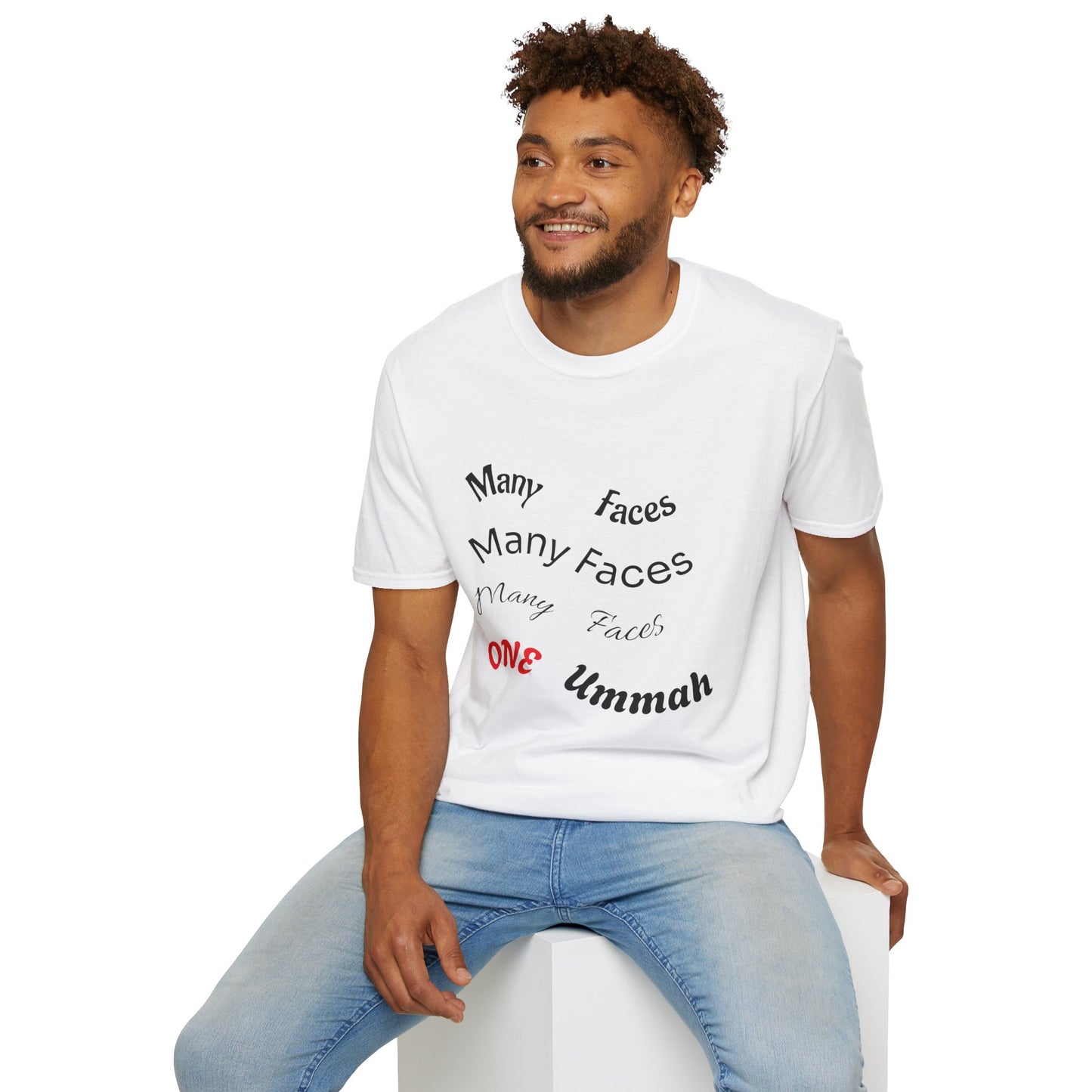 Unity Message Unisex T-Shirt - Many Faces One Ummah, Diversity Tee, Muslim Gift, Inclusive Apparel, Cultural Pride Top