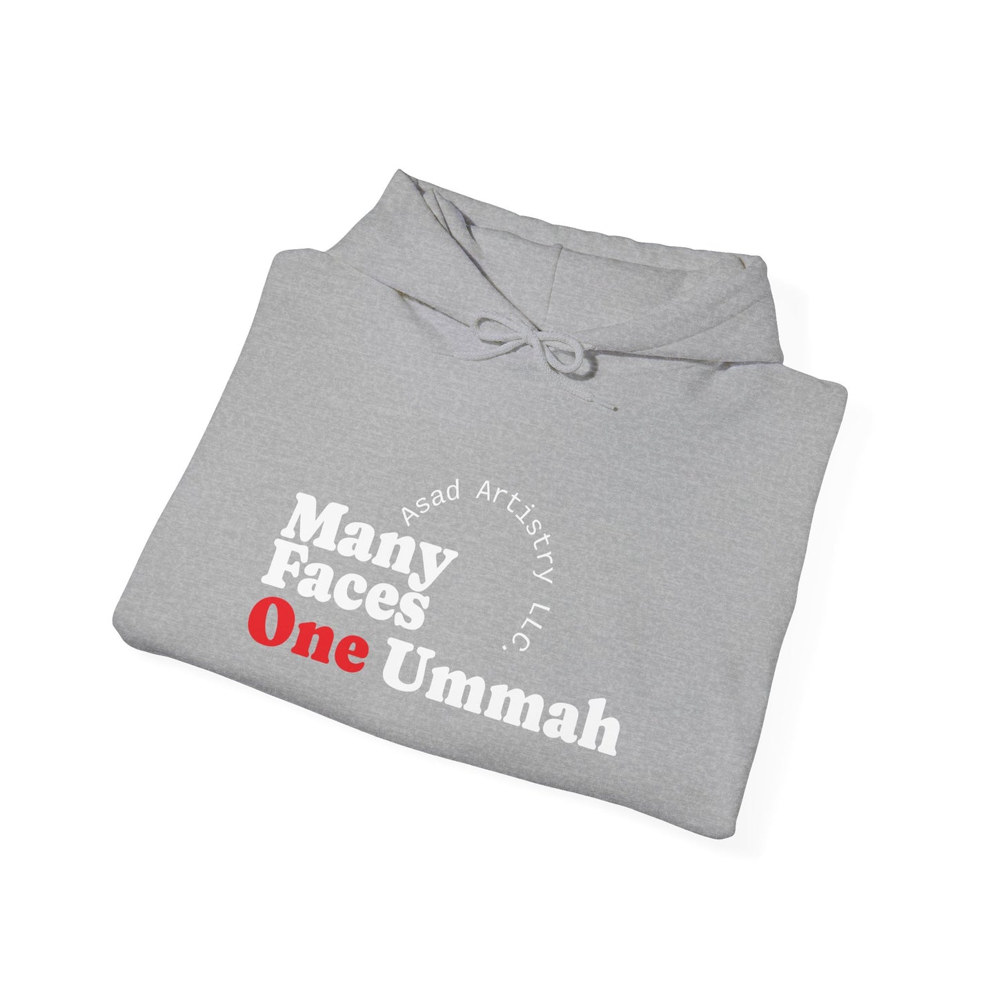 Unisex Heavy Blend Hoodie – "Many Faces, One Ummah"