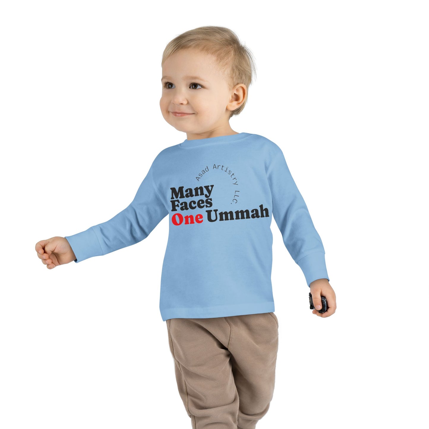 Many Faces One Ummah Toddler Long Sleeve Tee – For Little Hearts, Big Unity