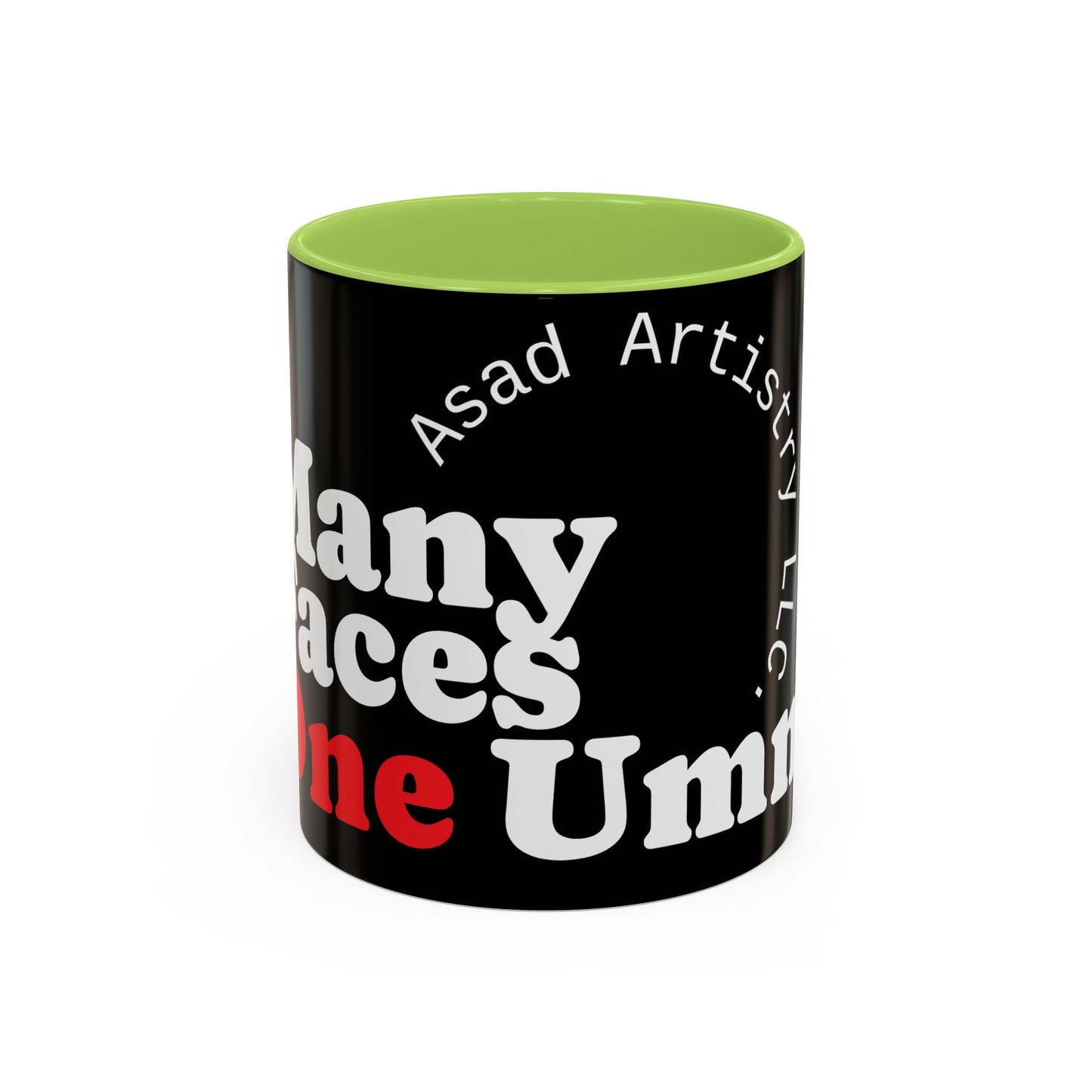 Many Faces, One Ummah Accent Coffee Mug – Sip with Unity