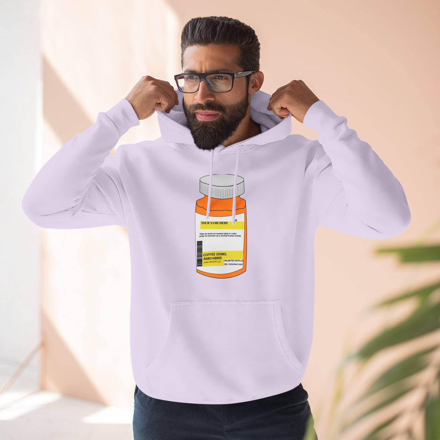 Customizable Prescription Bottle Hoodie - Cozy Medication Inspired Fleece Sweatshirt