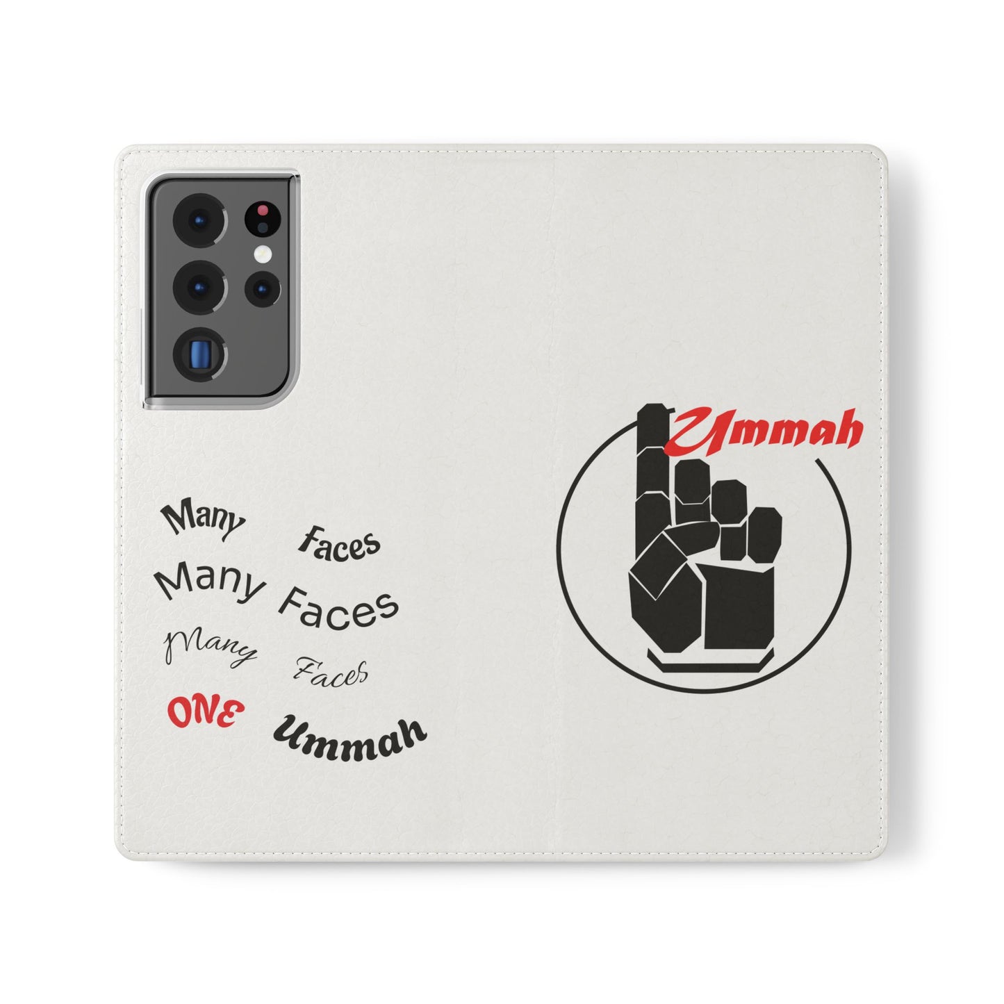 Many Faces, One Ummah Flip Case — where purpose meets protection.