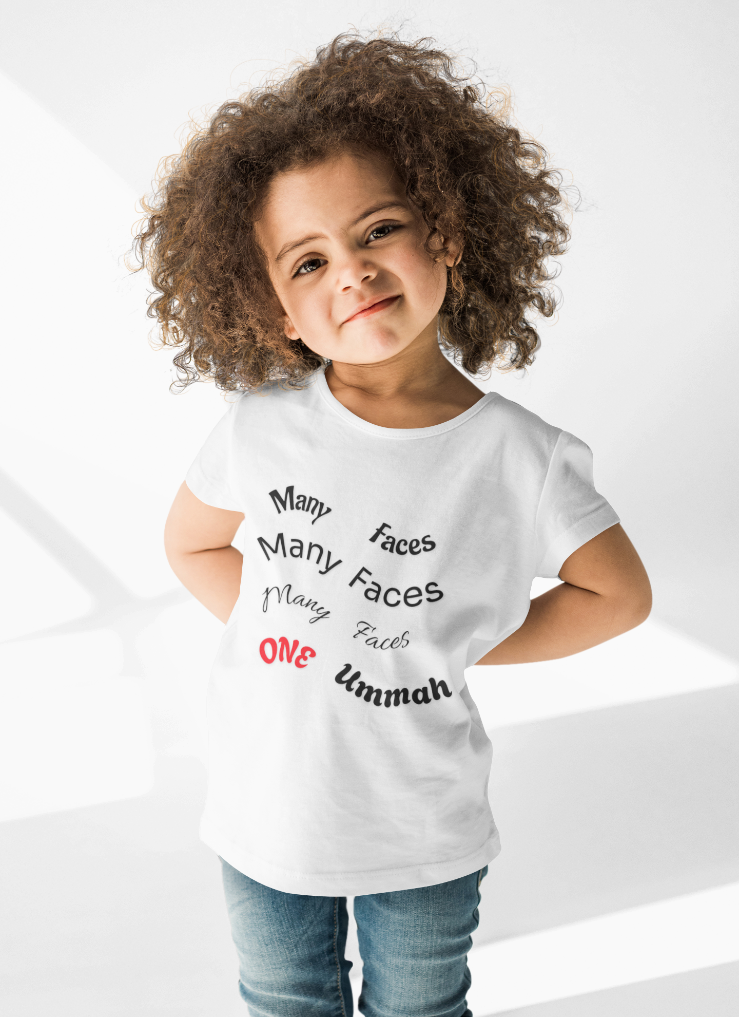Many Faces One Ummah Kids’ T-Shirt – Confidence, Comfort &amp; Community