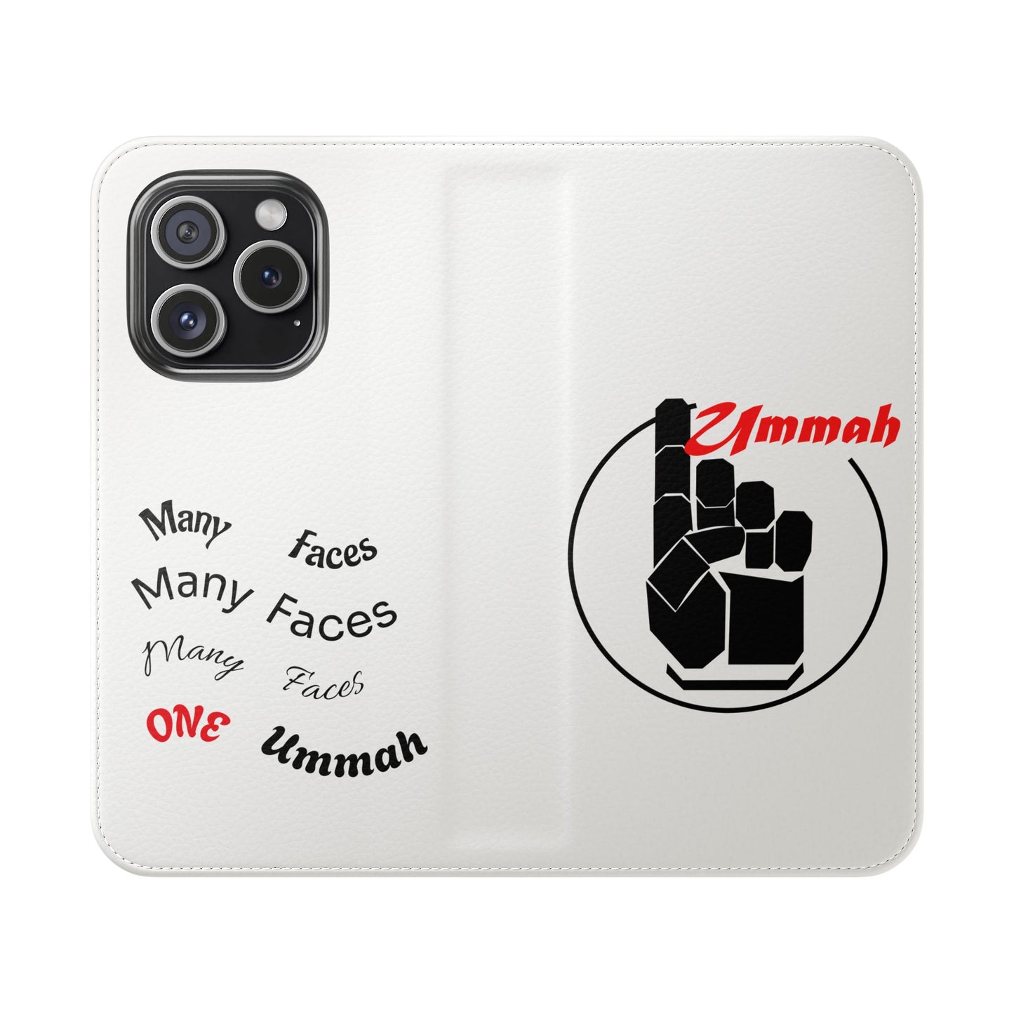 Many Faces, One Ummah Flip Case — where purpose meets protection.