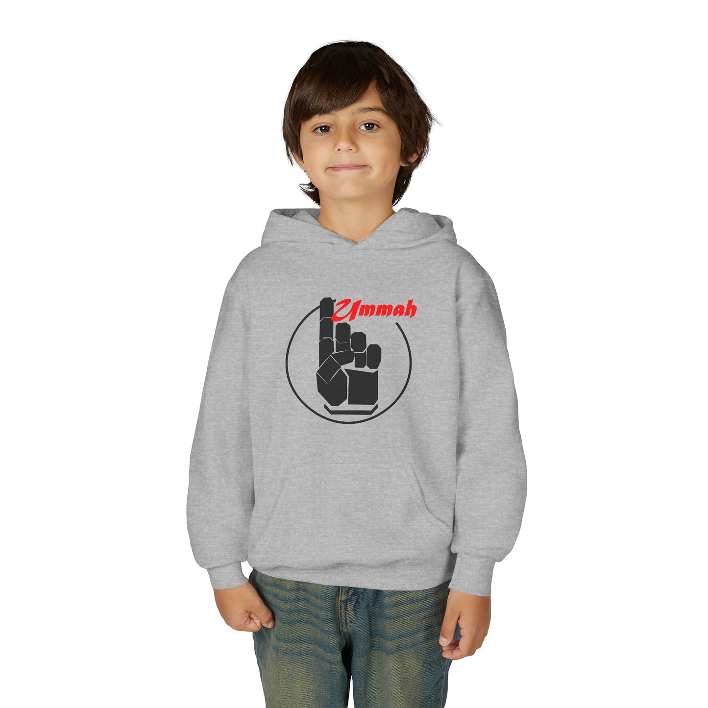 Youth Hooded Sweatshirt with 'Ummah' Graphic - Cozy & Stylish for All Occasions