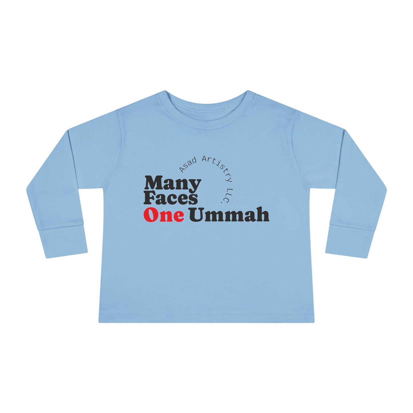Many Faces One Ummah Toddler Long Sleeve Tee – For Little Hearts, Big Unity
