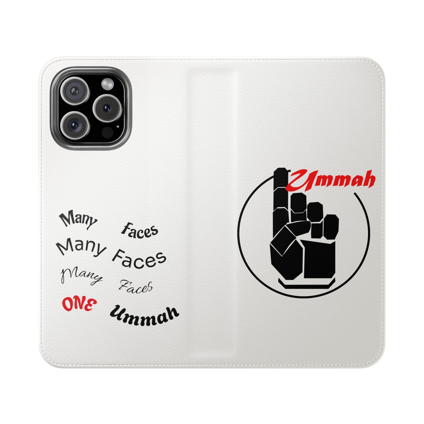 Many Faces, One Ummah Flip Case — where purpose meets protection.