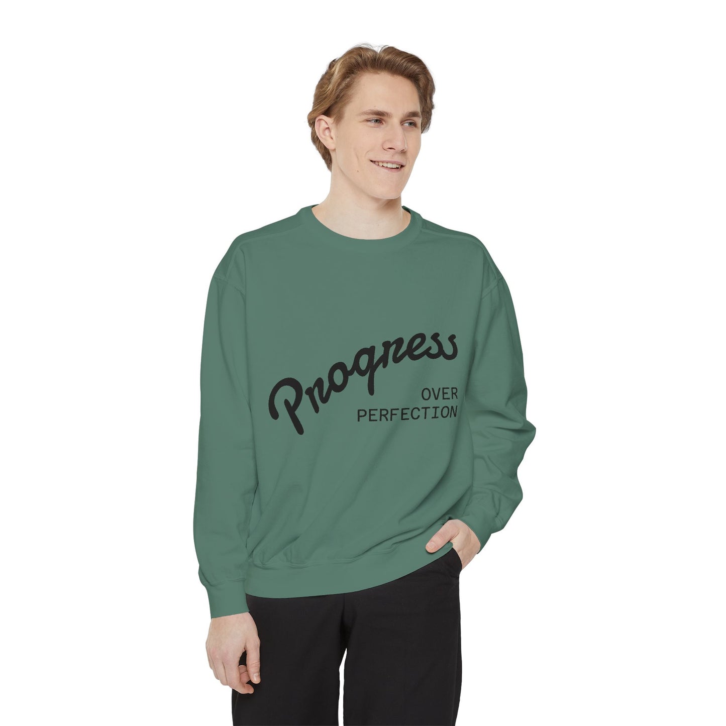 Unisex Inspirational Sweatshirt - Progress Over Perfection