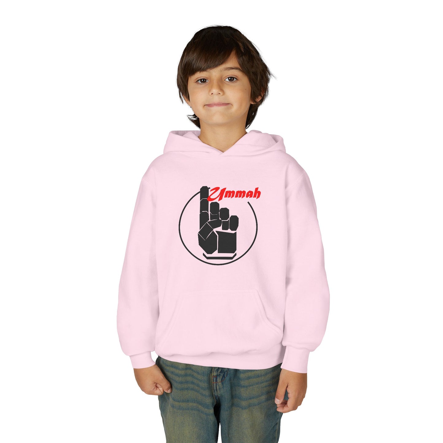Youth Hooded Sweatshirt with 'Ummah' Graphic - Cozy & Stylish for All Occasions