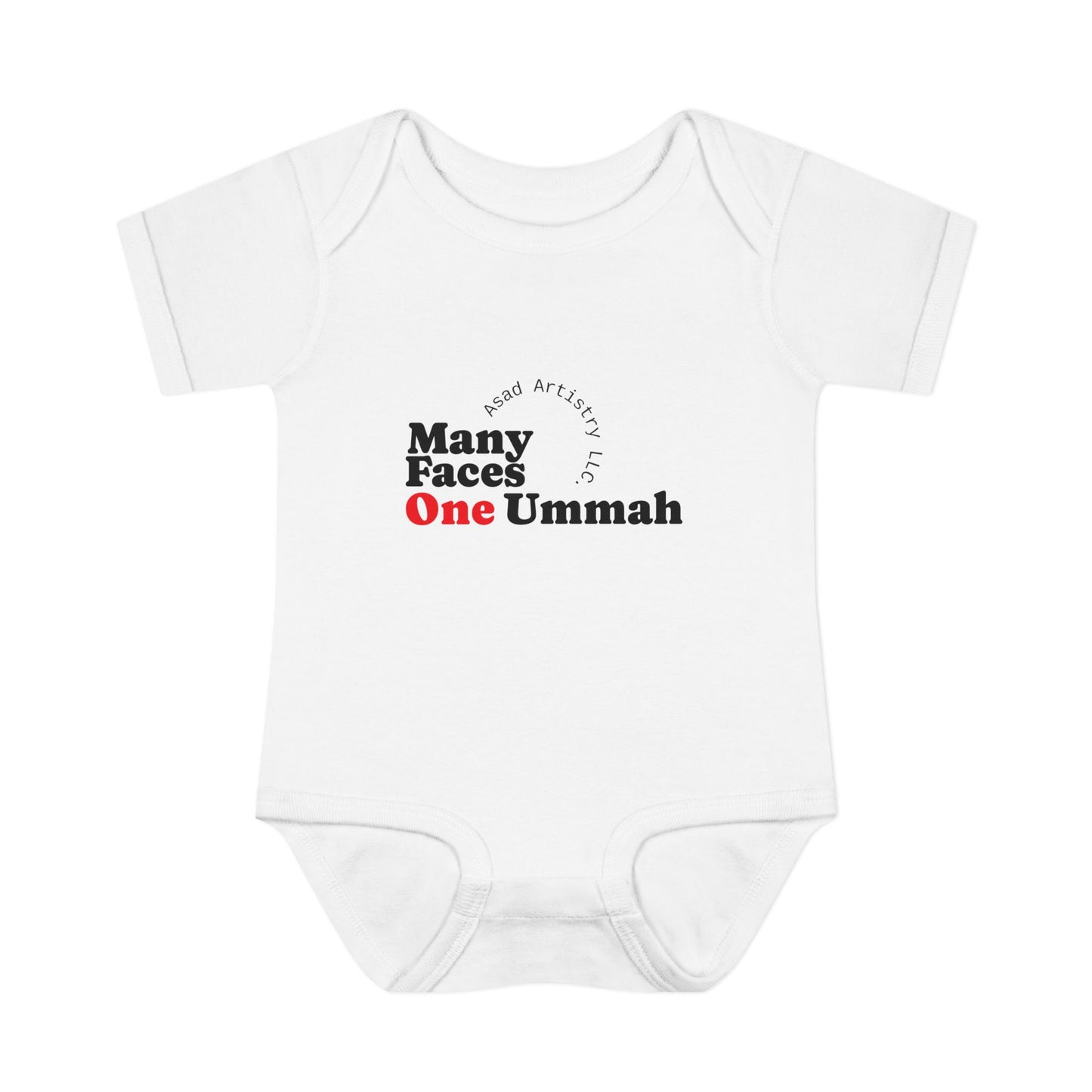 Many Faces One Ummah Infant Bodysuit – Softness, Simplicity, and Unity from Day One