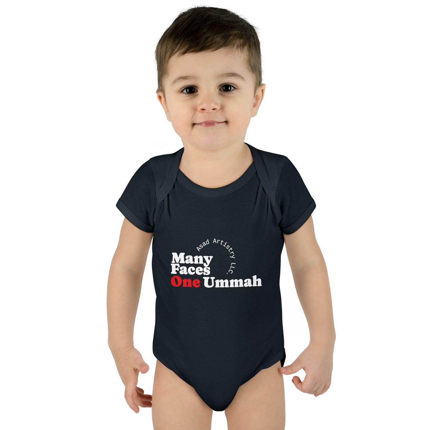 Many Faces One Ummah Infant Bodysuit – Softness, Simplicity, and Unity from Day One