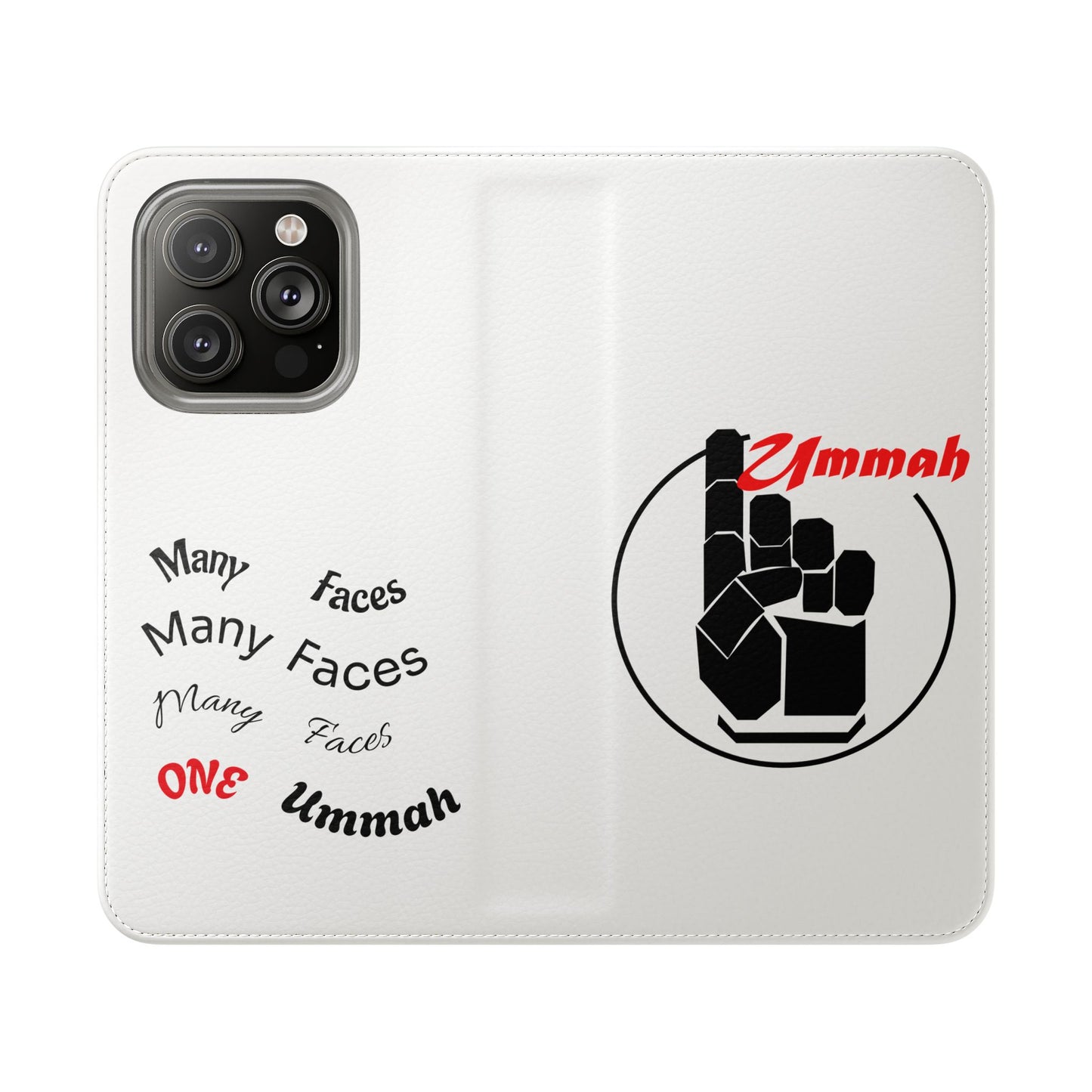 Many Faces, One Ummah Flip Case — where purpose meets protection.