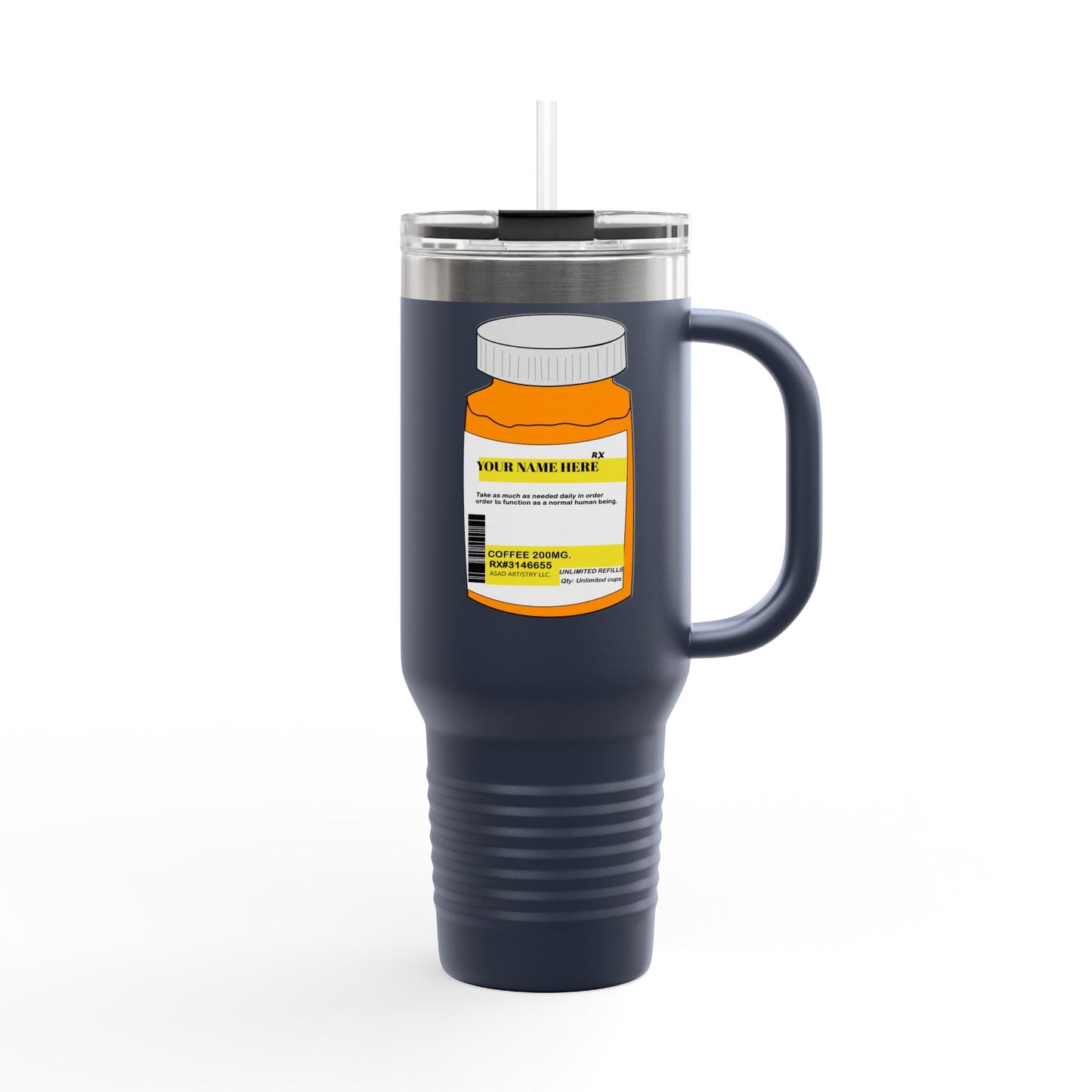 Personalized Insulated Travel Mug, 40oz - Custom Design