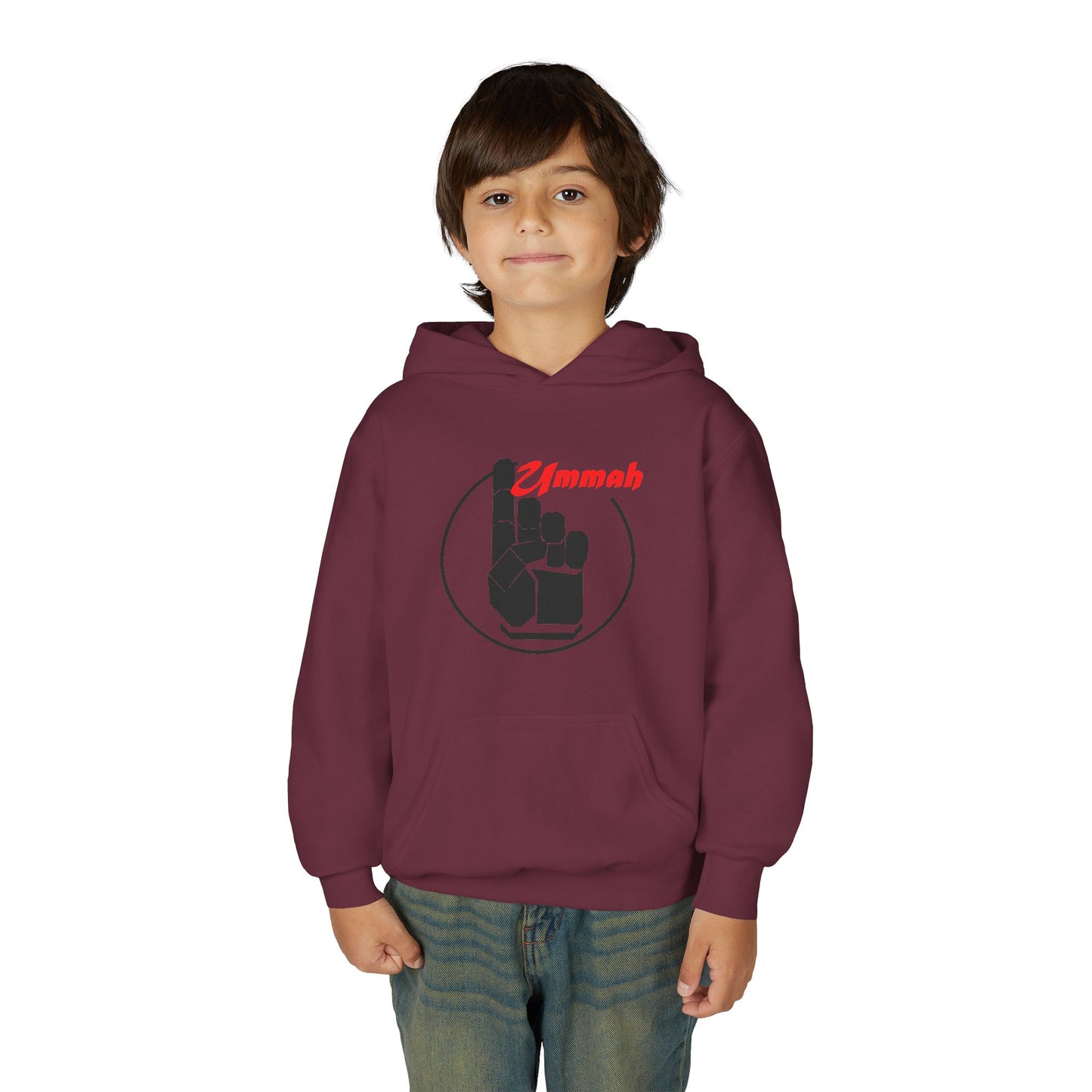 Youth Hooded Sweatshirt with 'Ummah' Graphic - Cozy & Stylish for All Occasions