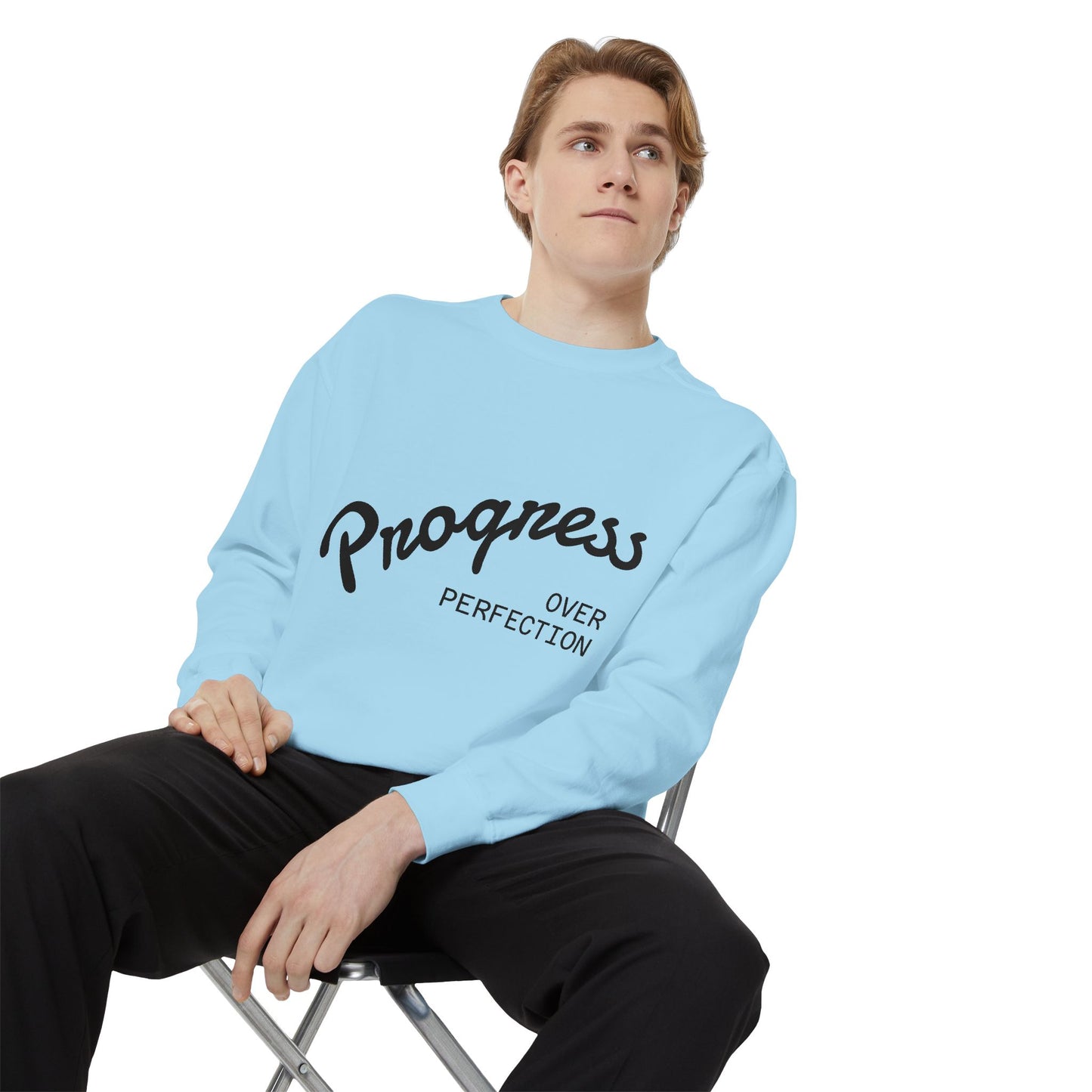 Unisex Inspirational Sweatshirt - Progress Over Perfection