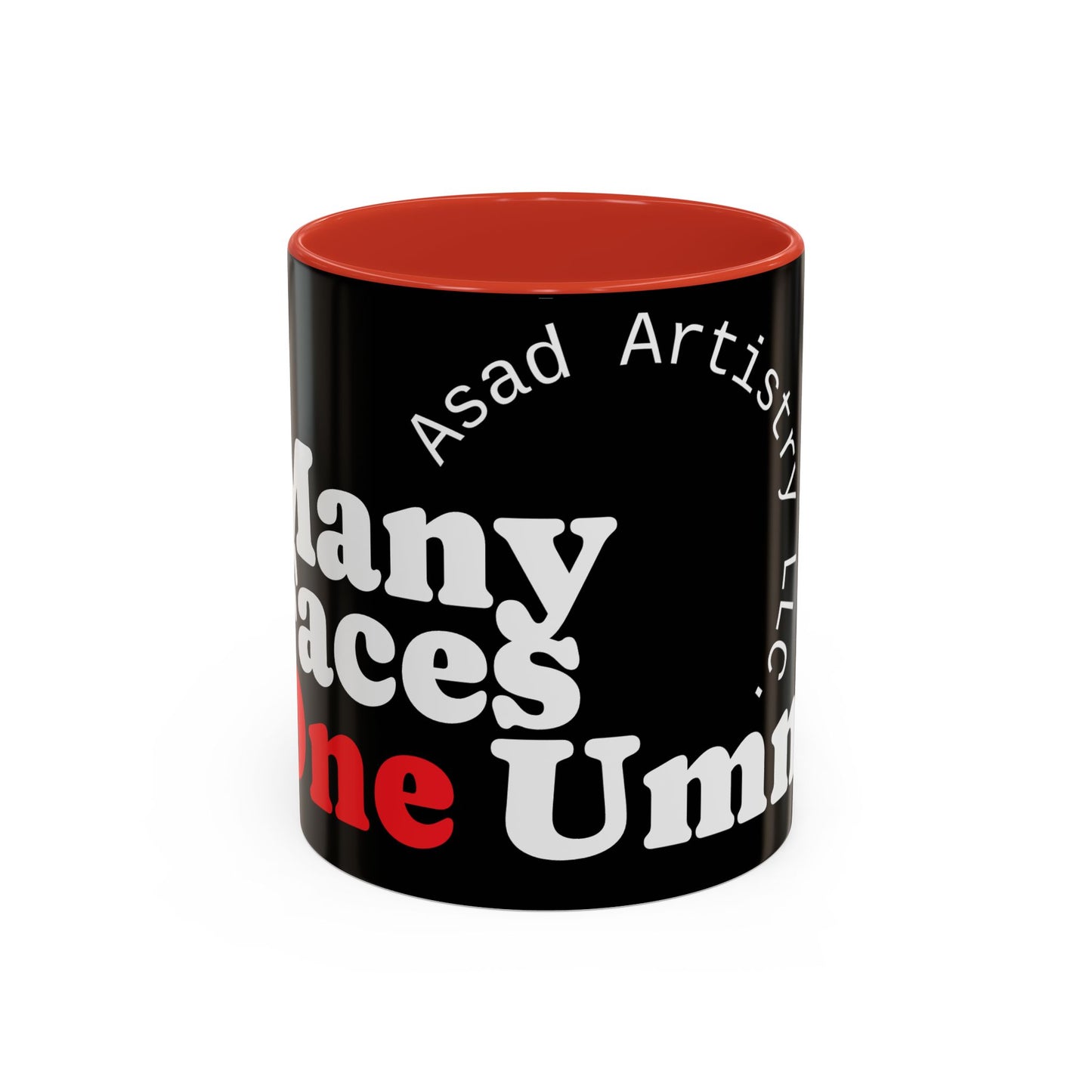 Many Faces, One Ummah Accent Coffee Mug – Sip with Unity