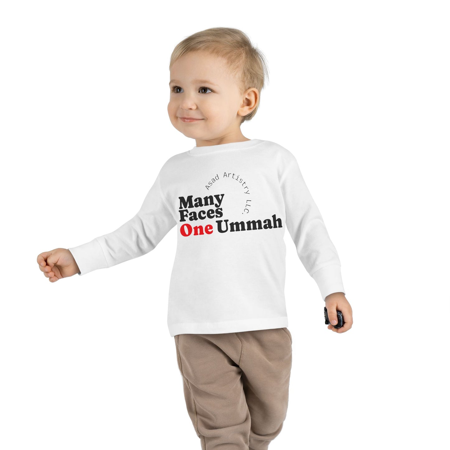 Many Faces One Ummah Toddler Long Sleeve Tee – For Little Hearts, Big Unity