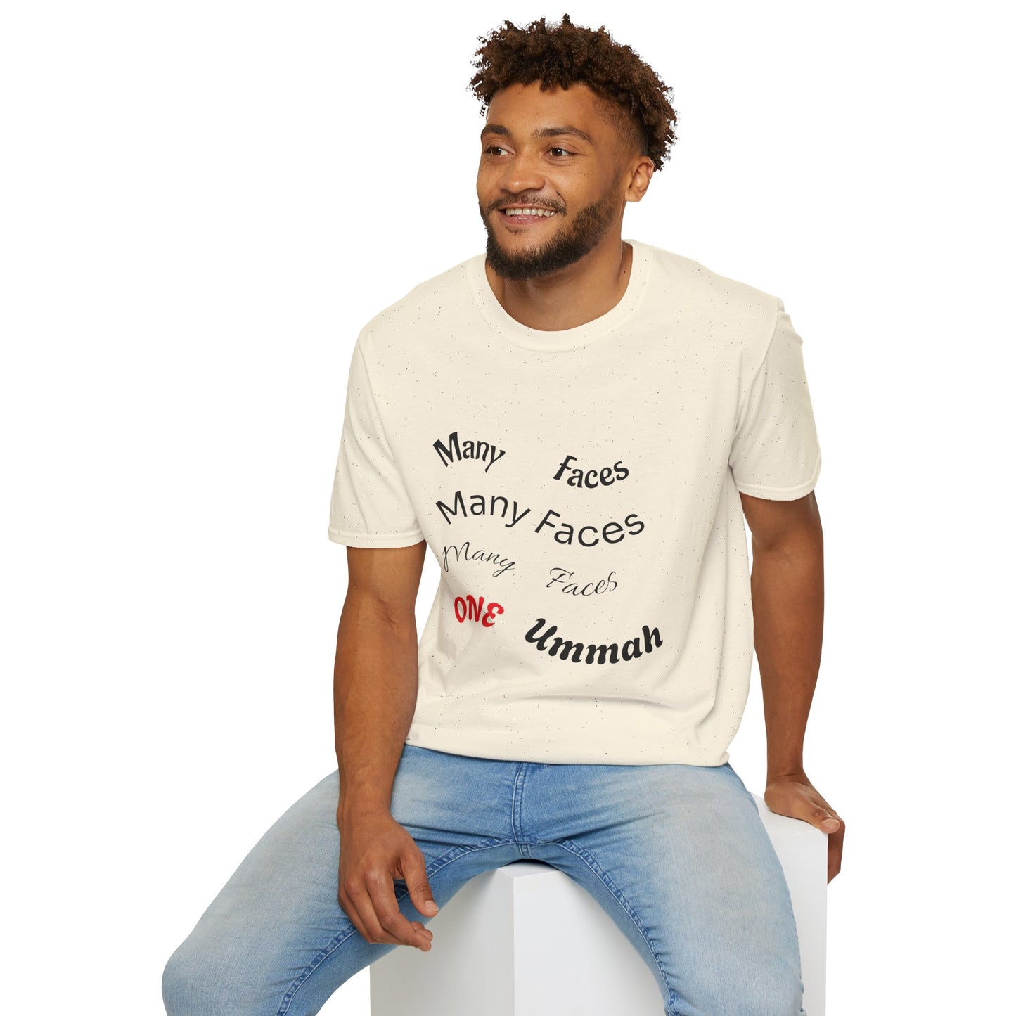 Unity Message Unisex T-Shirt - Many Faces One Ummah, Diversity Tee, Muslim Gift, Inclusive Apparel, Cultural Pride Top