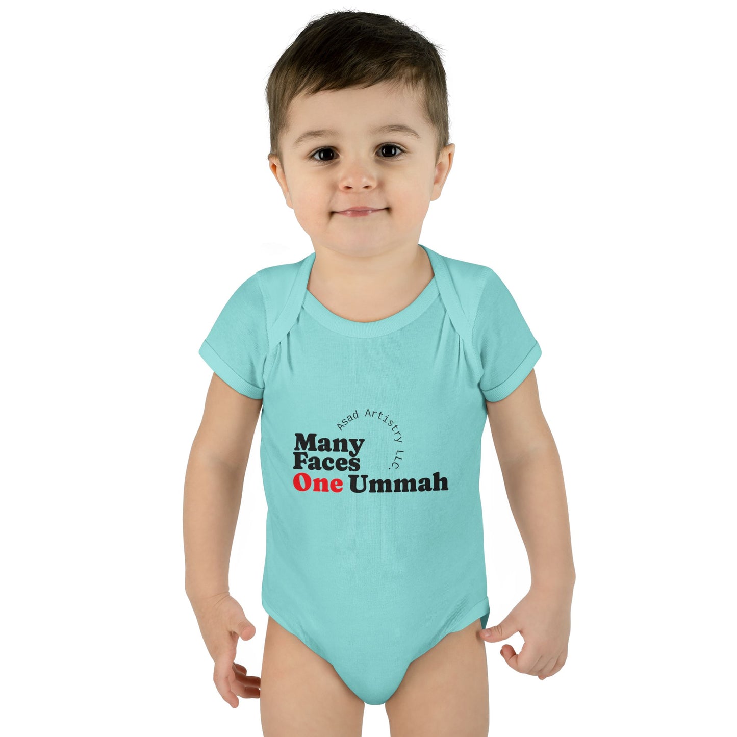 Many Faces One Ummah Infant Bodysuit – Softness, Simplicity, and Unity from Day One