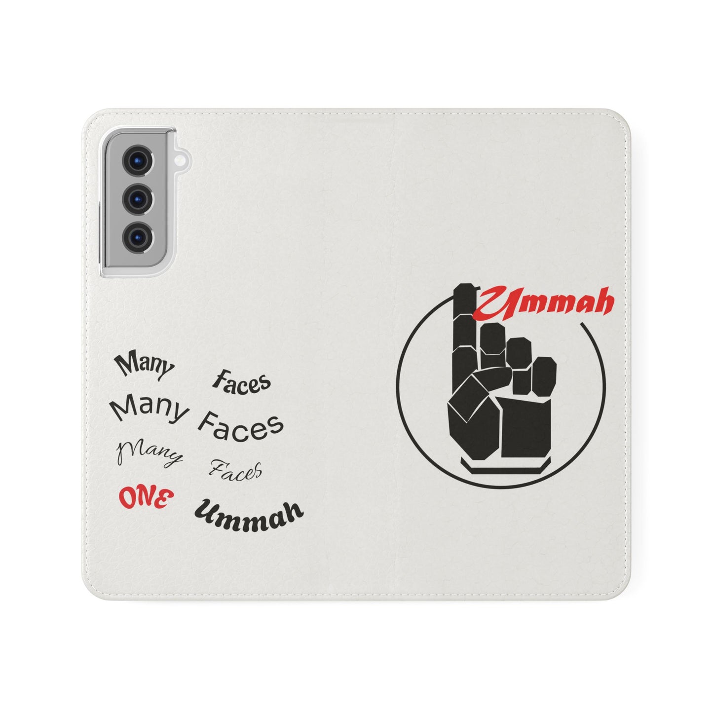 Many Faces, One Ummah Flip Case — where purpose meets protection.