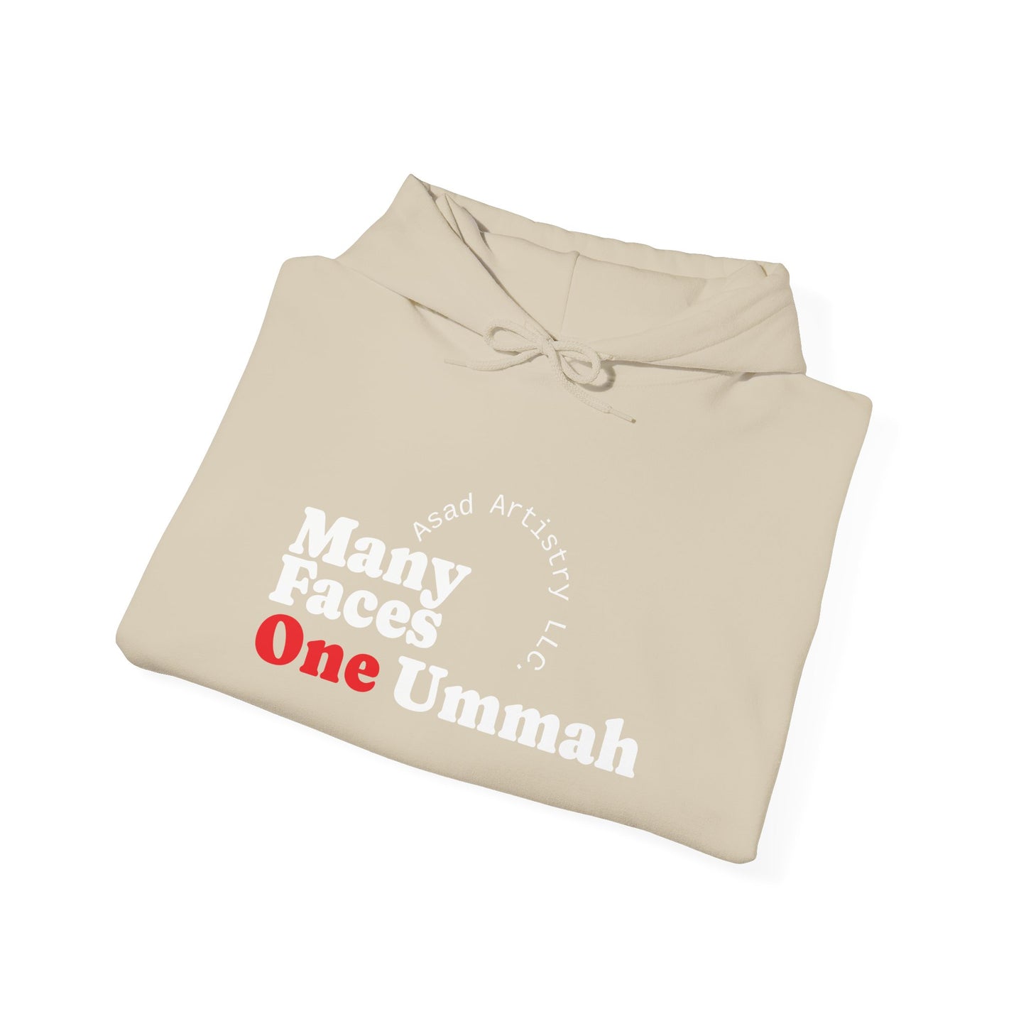 Unisex Heavy Blend Hoodie – "Many Faces, One Ummah"