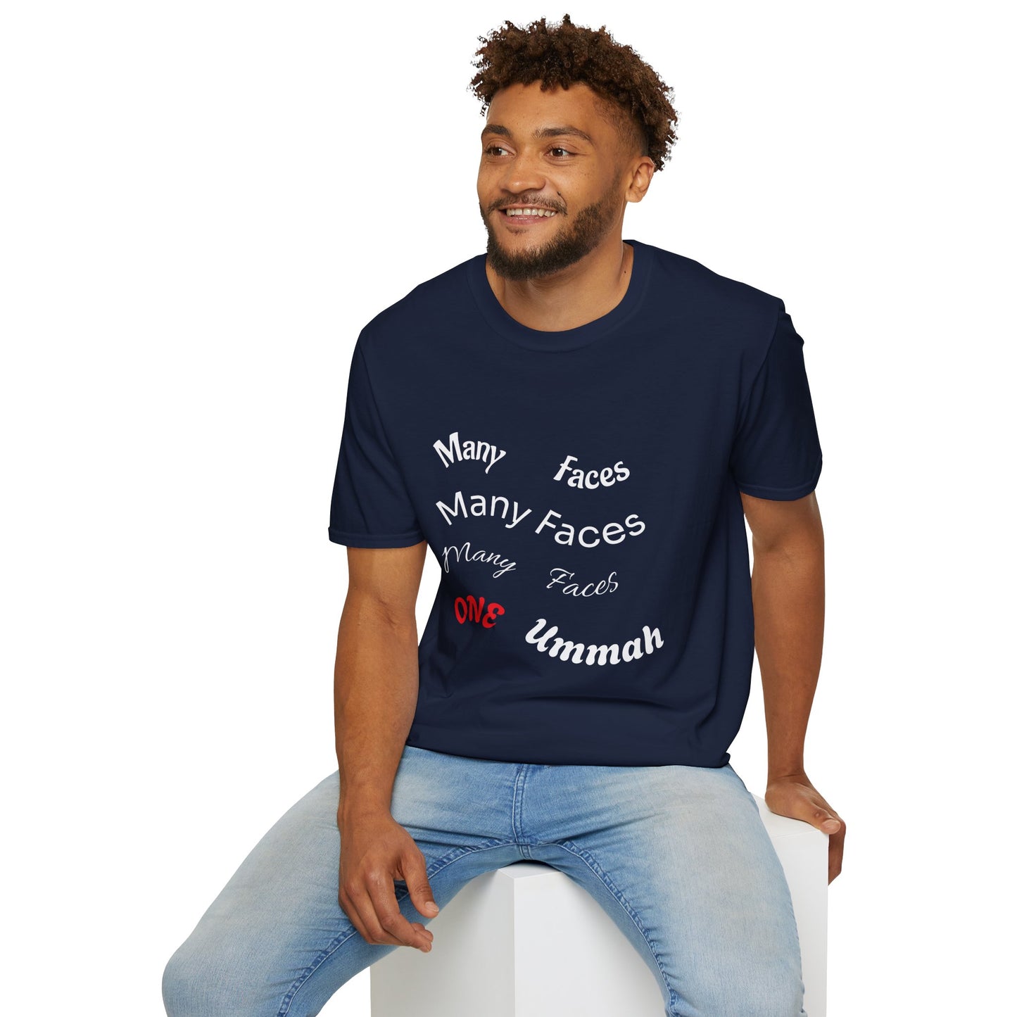 Unity Message Unisex T-Shirt - Many Faces One Ummah, Diversity Tee, Muslim Gift, Inclusive Apparel, Cultural Pride Top