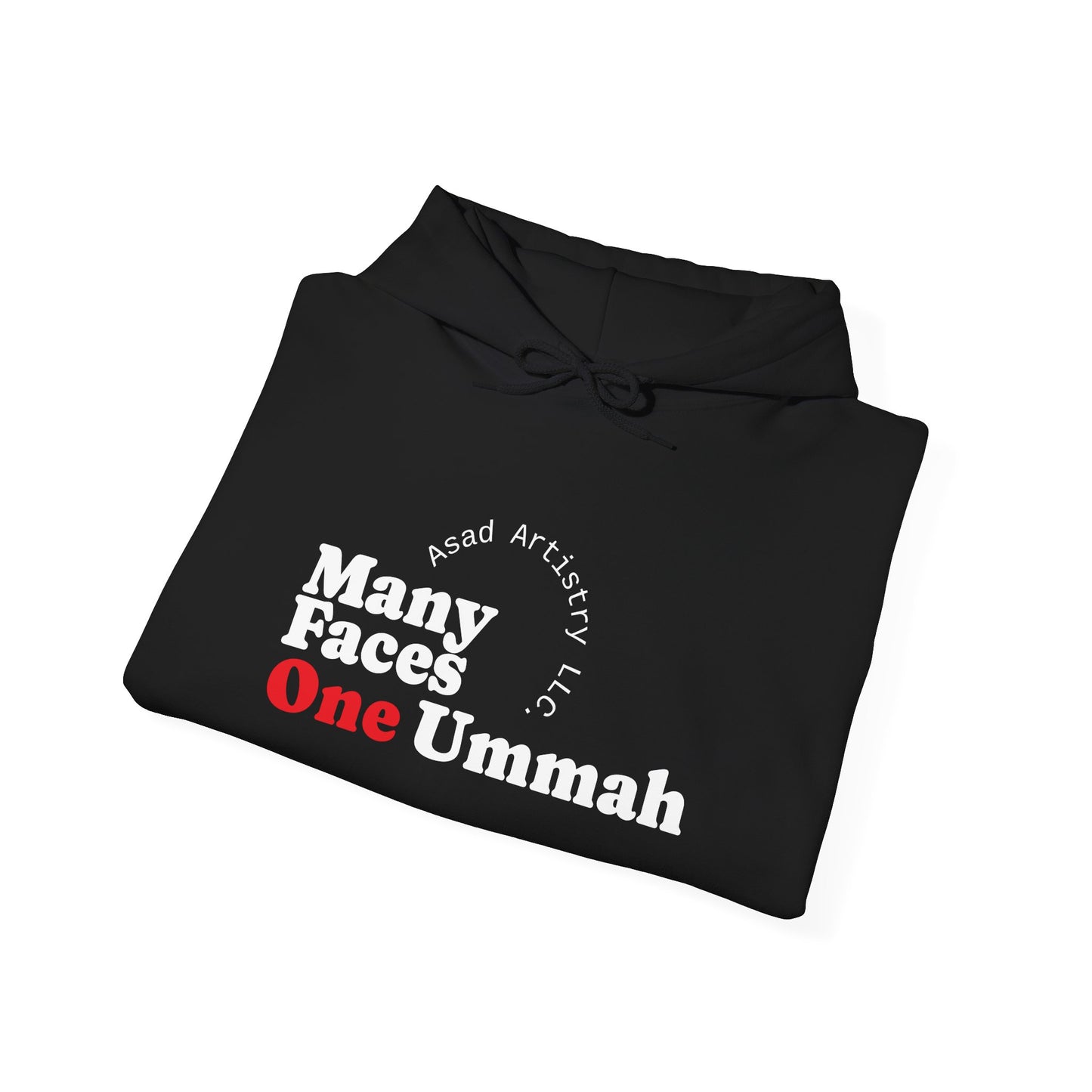 Unisex Heavy Blend Hoodie – "Many Faces, One Ummah"