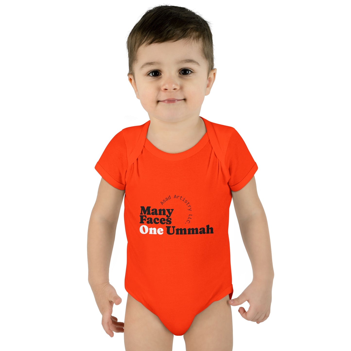 Many Faces One Ummah Infant Bodysuit – Softness, Simplicity, and Unity from Day One
