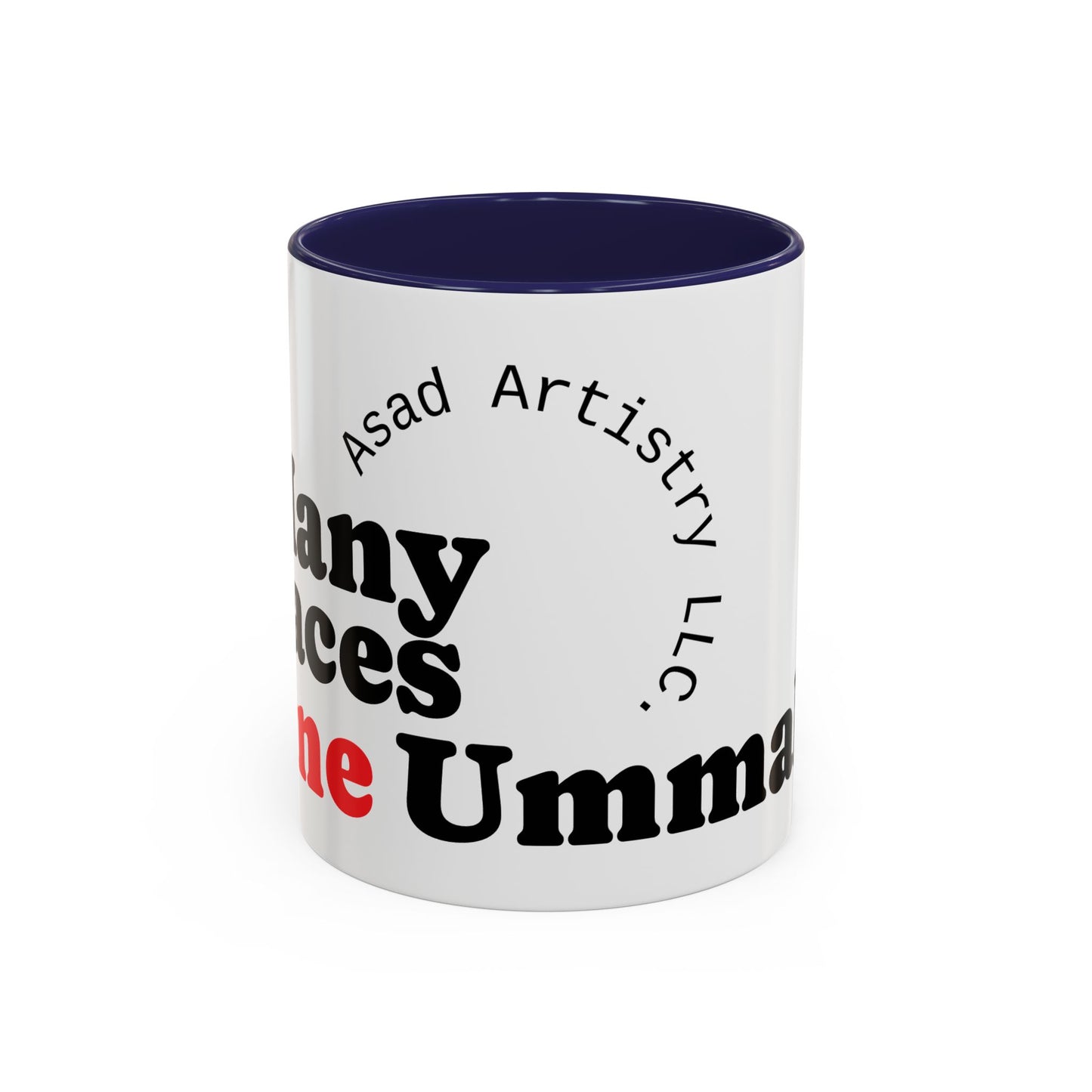 Many Faces, One Ummah Accent Coffee Mug