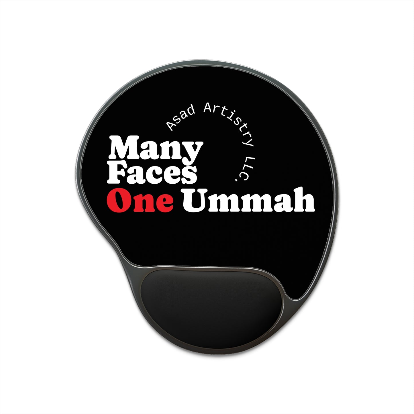 Ergonomic Mouse Pad, Many Faces One Ummah Desk Accessory