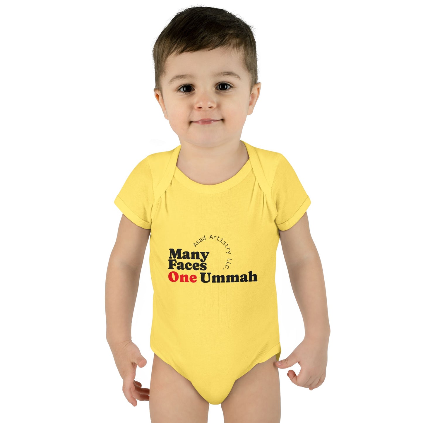 Many Faces One Ummah Infant Bodysuit – Softness, Simplicity, and Unity from Day One