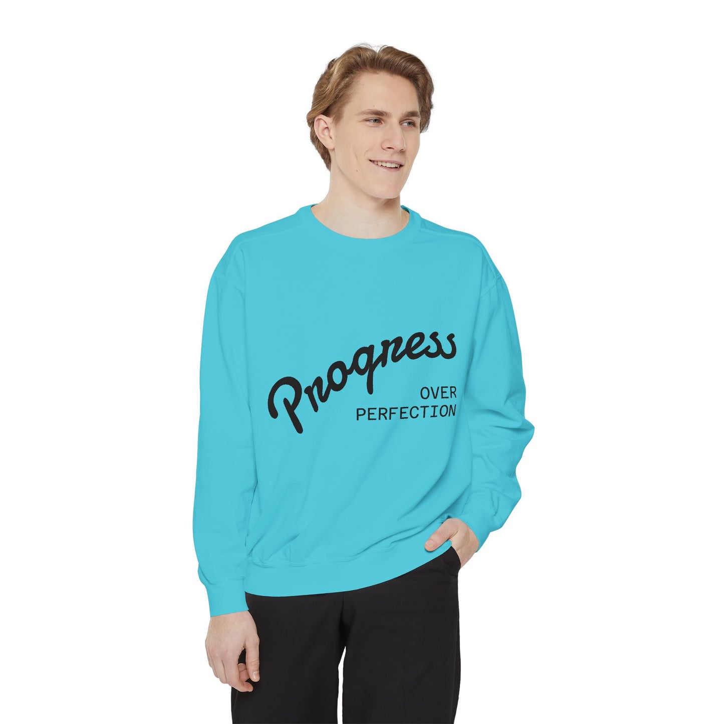 Unisex Inspirational Sweatshirt - Progress Over Perfection