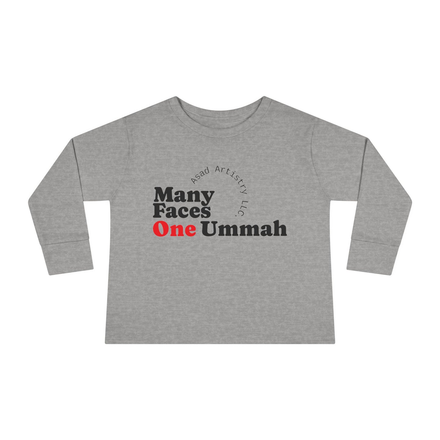 Many Faces One Ummah Toddler Long Sleeve Tee – For Little Hearts, Big Unity