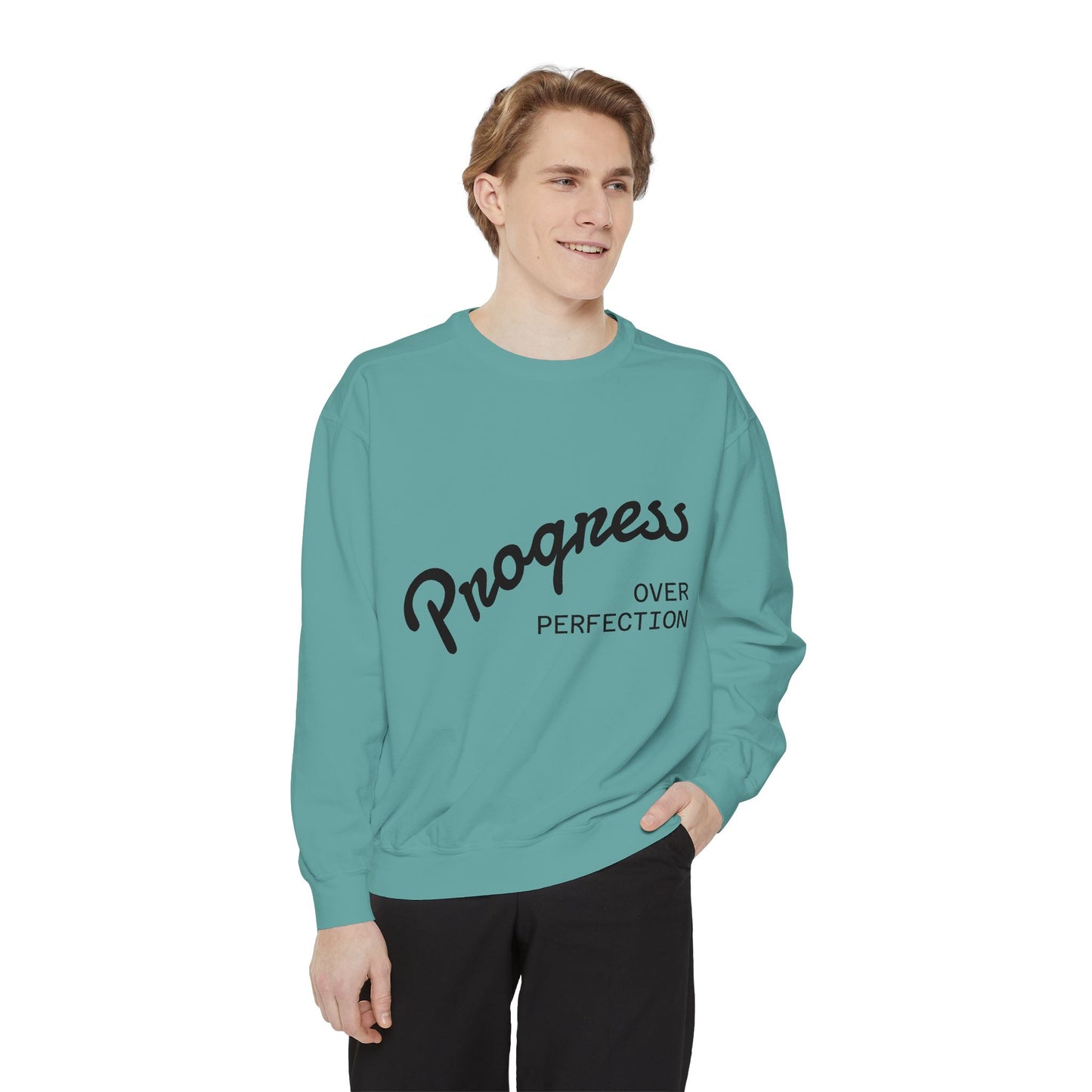 Unisex Inspirational Sweatshirt - Progress Over Perfection