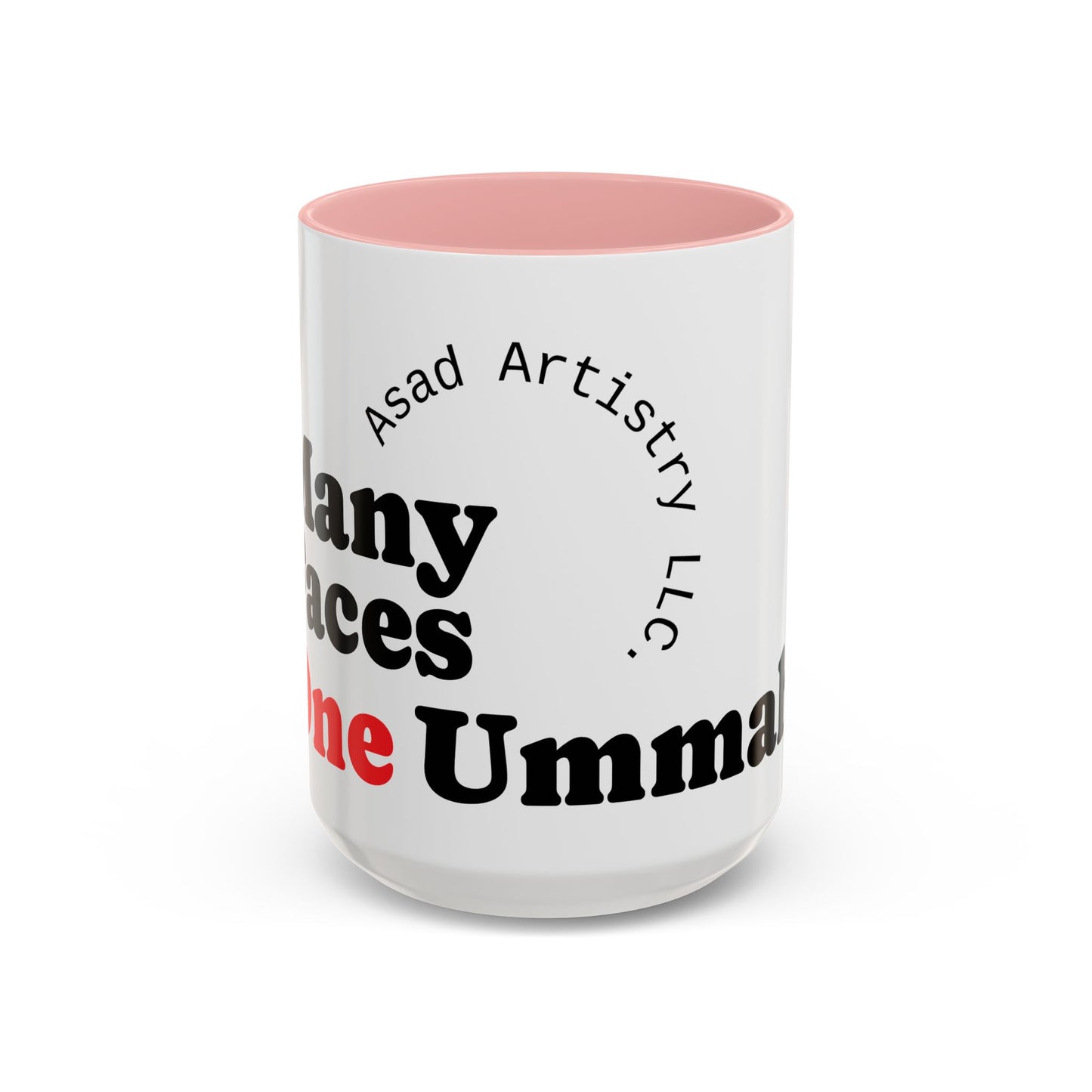 Many Faces, One Ummah Accent Coffee Mug