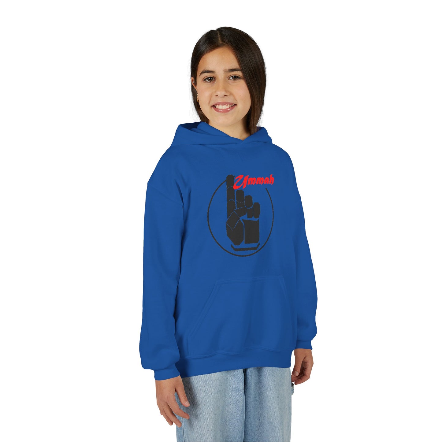 Youth Hooded Sweatshirt with 'Ummah' Graphic - Cozy & Stylish for All Occasions